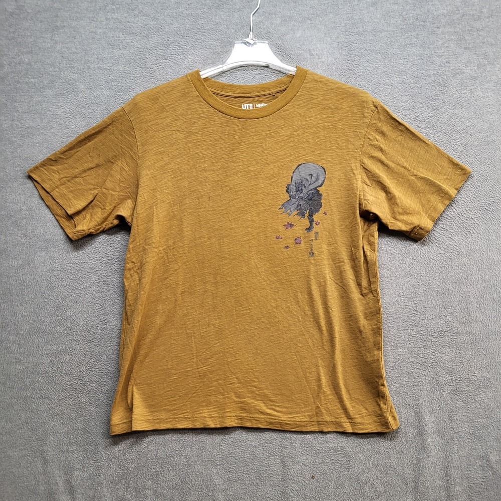 Uniqlo x Kawanabe Kyosai Men‎ Shirt Large Yellow Fujin God The Wind Tee